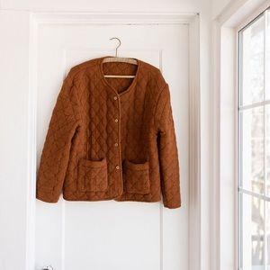 Fin & Vince womens quilted jacket in Hazelnut size XXL fits like an XL